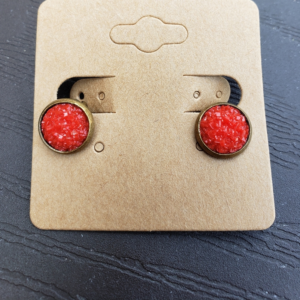 10mm Handcrafted Faux Druzy Clip-on Earrings